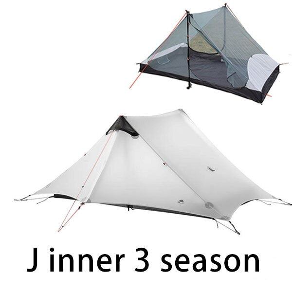 2023 T Zipper Inner Open Version LanShan 2 Two Person No-See-Um Light Weight 3 Seasons/4 Seasons 15D Silnylon Rodless Tent