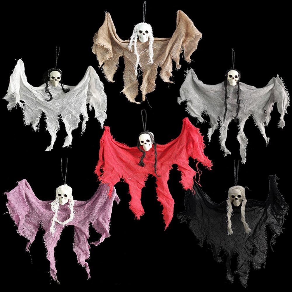 Horror Halloween Hanging Skeleton Decorations Linen Hanging Ghost Haunted House Scary Props Halloween Home Garden Party Supplies