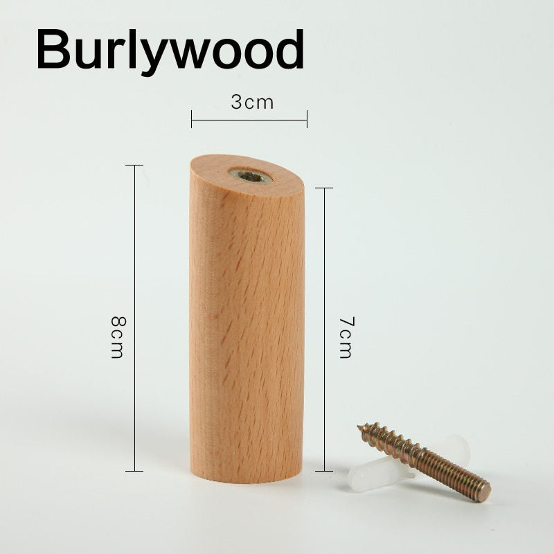 Natural Wood Clothes Hanger Wall Mounted Coat Hook Decorative Key Holder Hat Sca