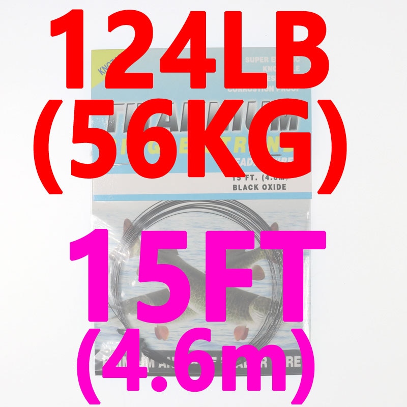 Wifreo 15ft/4.6m No Kink Titanium Leader Line Saltwater Pike Fishing Leaders / Trace Fly Tying Wiggle Tail Link Wire