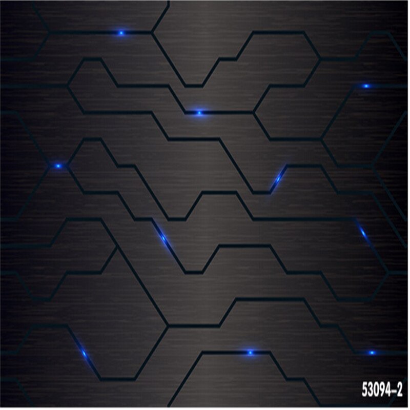 3D Black Metal Circuit Board Industrial Decor Wall Paper Technology Company Decor Mural E-Sports Hall Internet Bar KTV Wallpaper