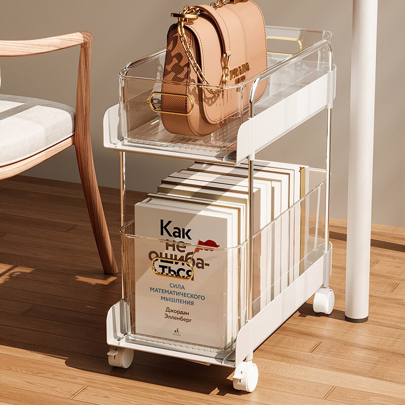 Creative Office Workstation Bag Holder Under Desk Mobile Bookcase School Book Bag Desk Organizer Cabinet Trolley Shelf
