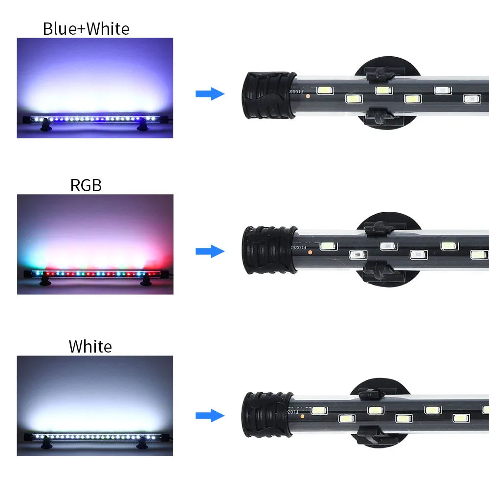 18-54cm Aquarium Light Fish Tank Submersible Light Lamp Waterproof Underwater LED Lights Aquarium Lighting