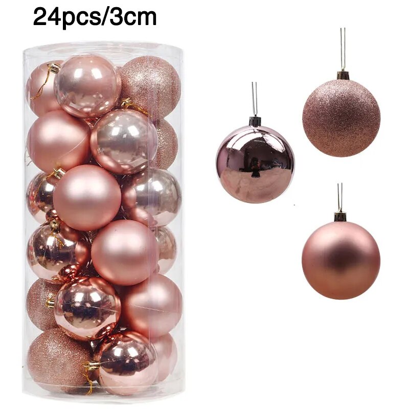 24/36pcs Christmas Balls Christmas Tree Ornament Hanging Pendent Xmas Decoration 2023 Christmas Ornaments Navidad 2024