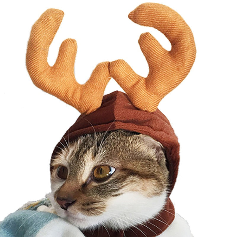 Christmas Hat Halloween Pet Costume for Cat Dog Puppy Costumes Scarf New Year Santa Winter Cosplay Halloween Dog Cat Supply