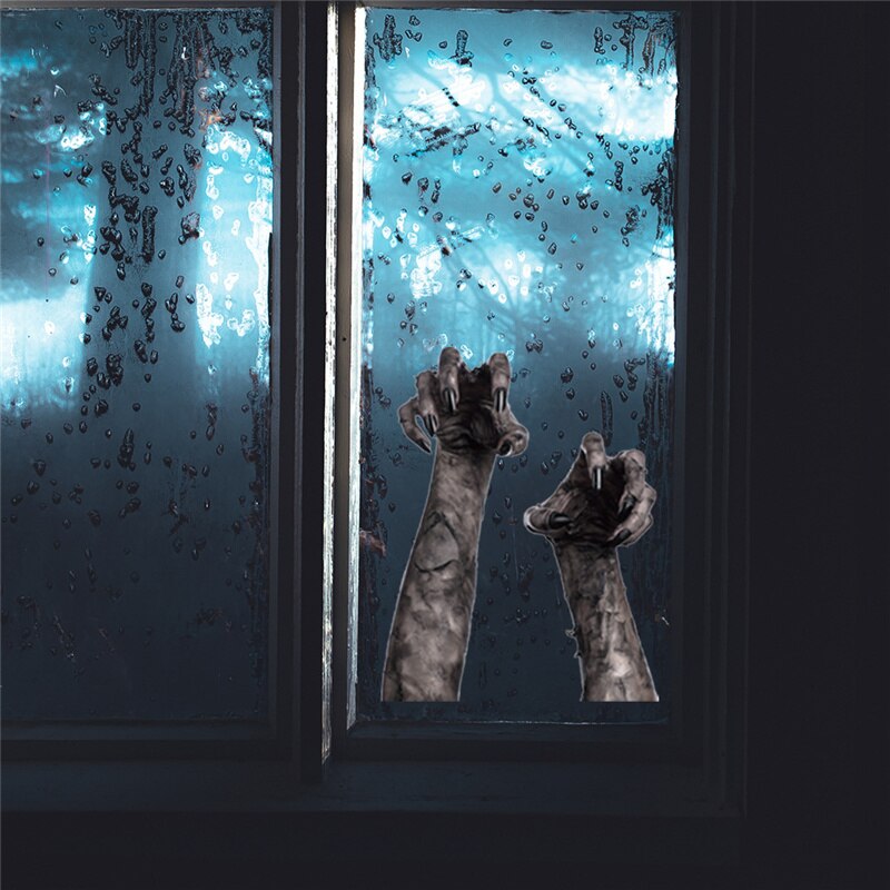 Halloween 3D Ghost Hand Wall Sticker Self-Adhesive Removable Wallpaper Horror Atmosphere Decoration Halloween Home Decor