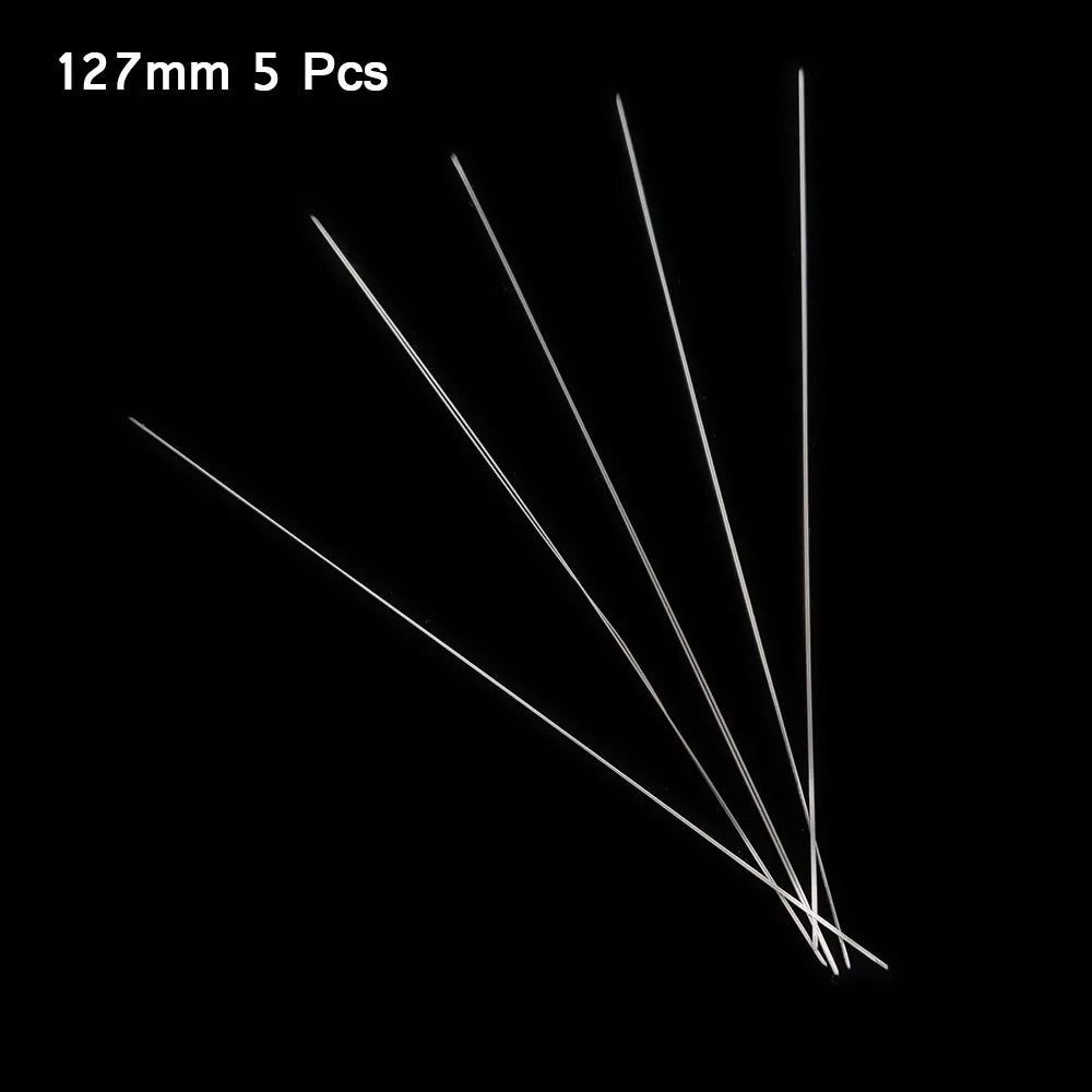 WLYeeS 5Pcs Central Opening Curved Beading Needles Stainless Steel Tools Pins for Bead Threading String Cord Easy Jewelry Making