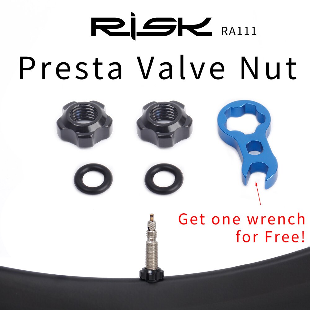 RISK Bicycle Presta Valve Nut With Tool Set Road Bike MTB Valve Fixed Nut Washer France Tire Waterproof Protection Accessories