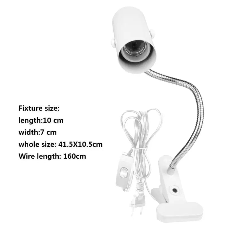 Turtle Fish Tank Reptile Heating Light Holder 360 Degree Rotation E27 Lamp-Socket Clip-On Bulb With Lamp Clip Cover уф лампа для