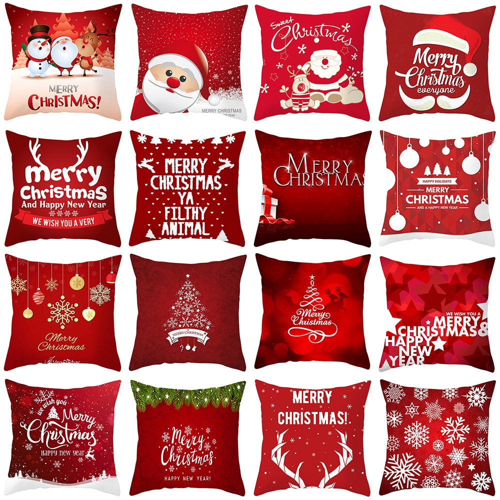 45x45cm Santa Claus Christmas Pillowcase Merry Christmas Decor for Home Christmas Ornament Xmas