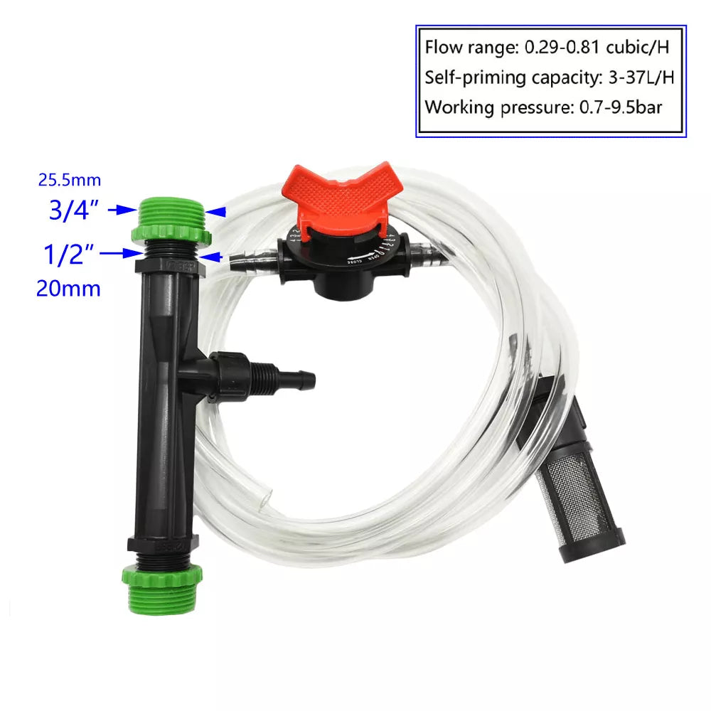 Venturi Fertilization System 3/4 1/2 Irrigation Venturi Automatic Fertilizer Injector Fertilizer Syringe 1set