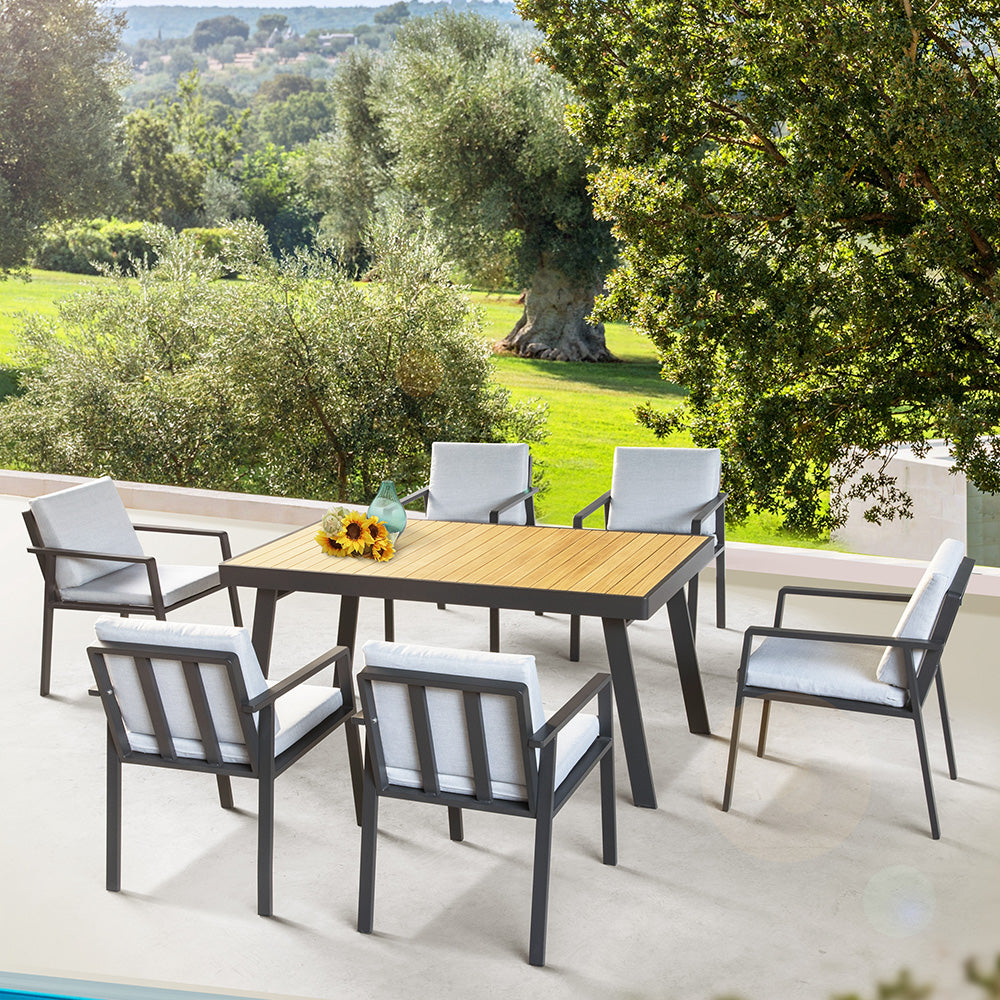 HIGOLD Nofi 7 Pieces Outdoor Dining Set Black - Series 6801