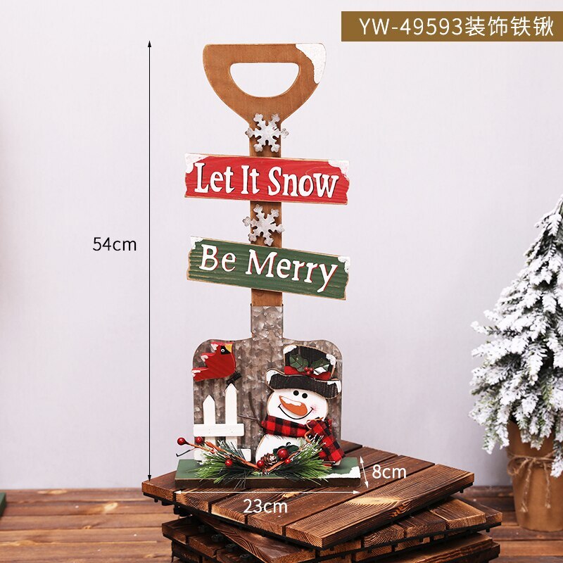 Christmas Decor Floor Letterbox Postbox Home Outdoor Wood Christmas Party Decora