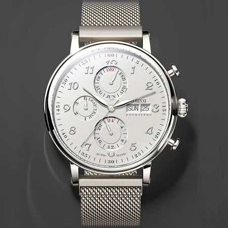 Men's Watches Switzerland LOBINNI Luxury Brand Perpetual Calendar Multi-Function Seagull Automatic Mechanical Sapphire L13019-6