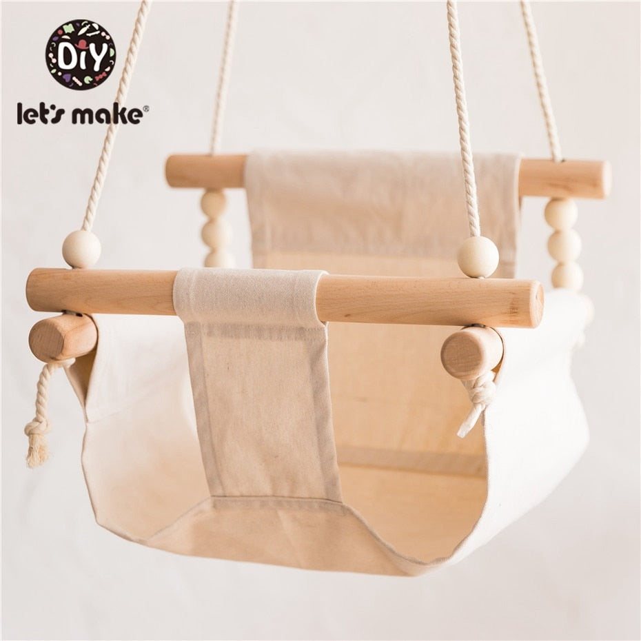 Let'S Make Cotton Baby Swing Chair Hanging Wood Children Kindergarten Toy Outside Indoor Beach Basket Swinging Chair Baby Toy