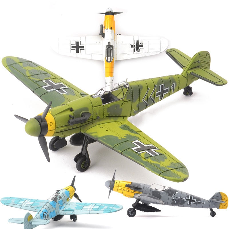 20*18CM Assemble Fighter Model Toys Building Tool Sets Combat Aircraft Diecast War-Ii BF-109 Hurricane Spitfire Pirate Military