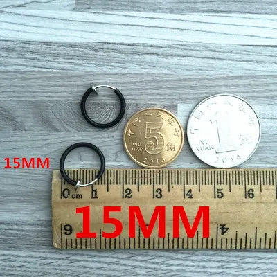 2PCS Unisex Punk Clip on Ear Without Piercing No Hole Fake Body Nose Lip Small Gold Silver Black Plating Earrings for Women Men