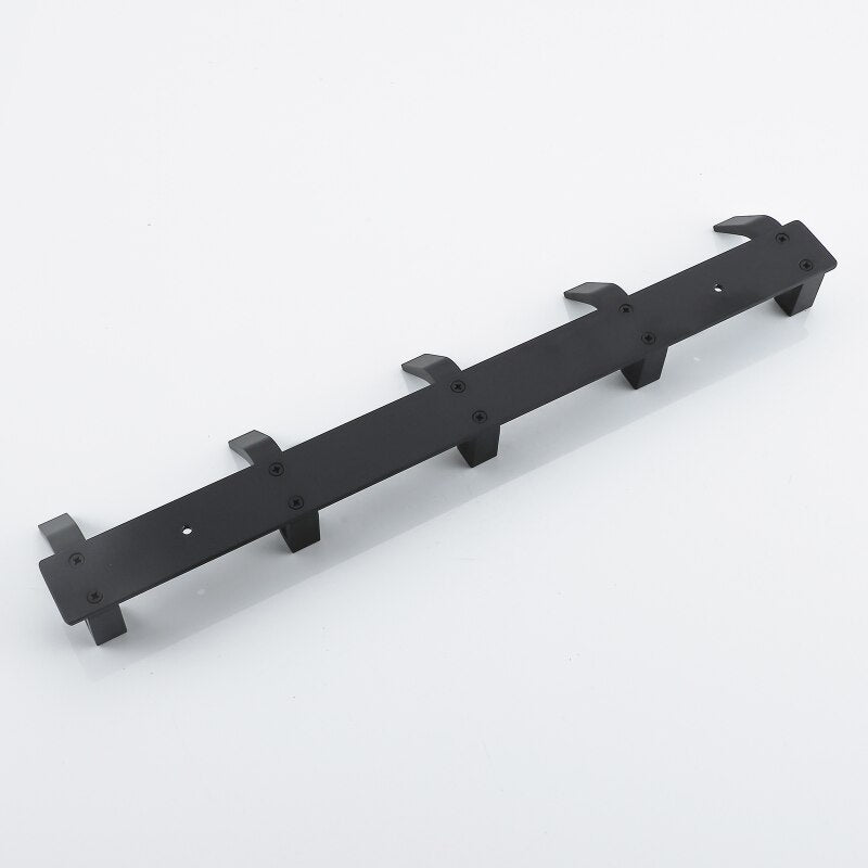 Modern Hanging Hooks for Wall Aluminium Black Towel Holder Bathroom Door Clothe