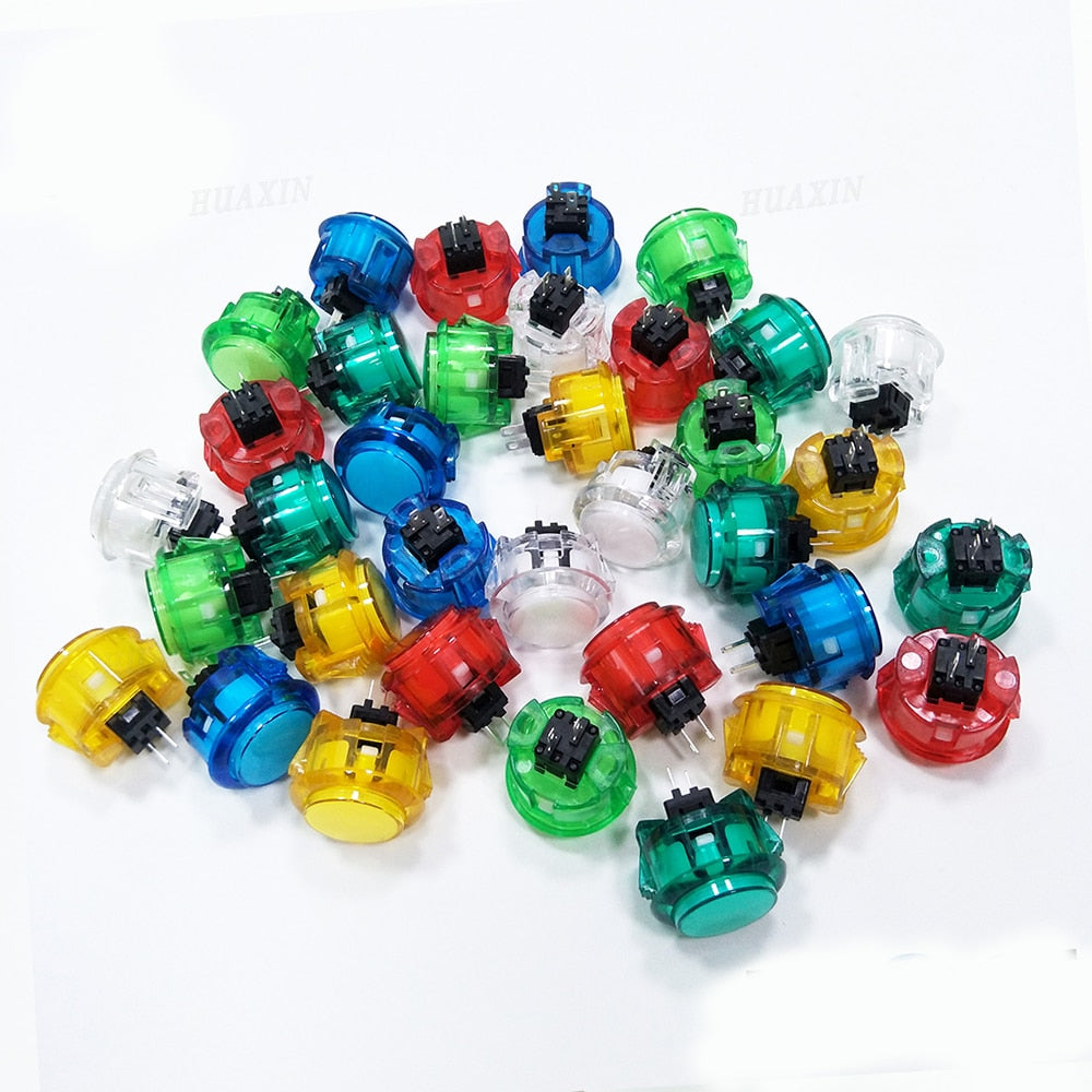10 Pcs Transparent No LED Arcade 30mm Push Button Copy SANWA Replace OBSF-30 OBSN-30 for DIY Raspberry Pi MAME PC Pandora Game