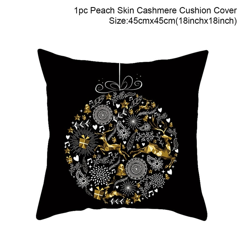 QIFU Cotton Linen Merry Christmas Cushion Covers 45x45cm Decorative Christmas Pi