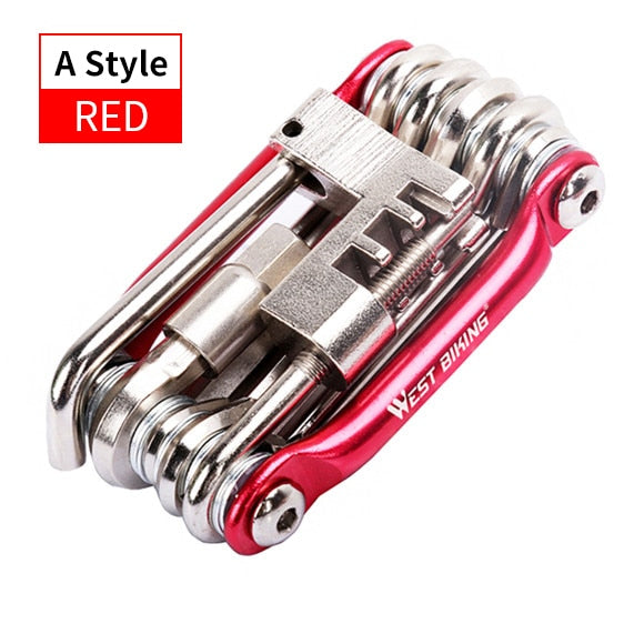 WEST BIKING Multitool Bicycle Repair Tools Chain Hex Spoke Wrench Screwdriver 10 in 1 Kit Set Road MTB Bike Cycling Multi Tools