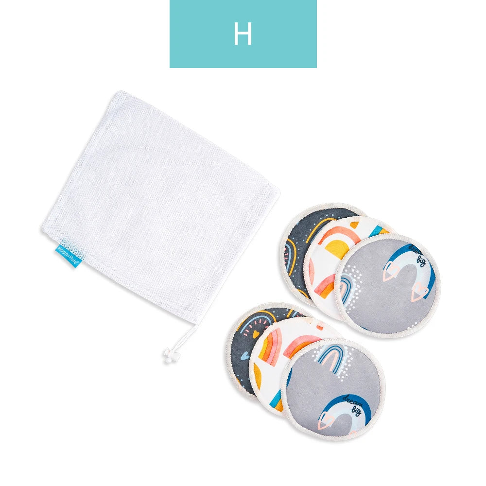 HappyFlute Bamboo Breast Pad Nursing Pads for Mum Waterproof Washable Feeding Pad Bamboo Reusable Breast Pads With Laundry Bag