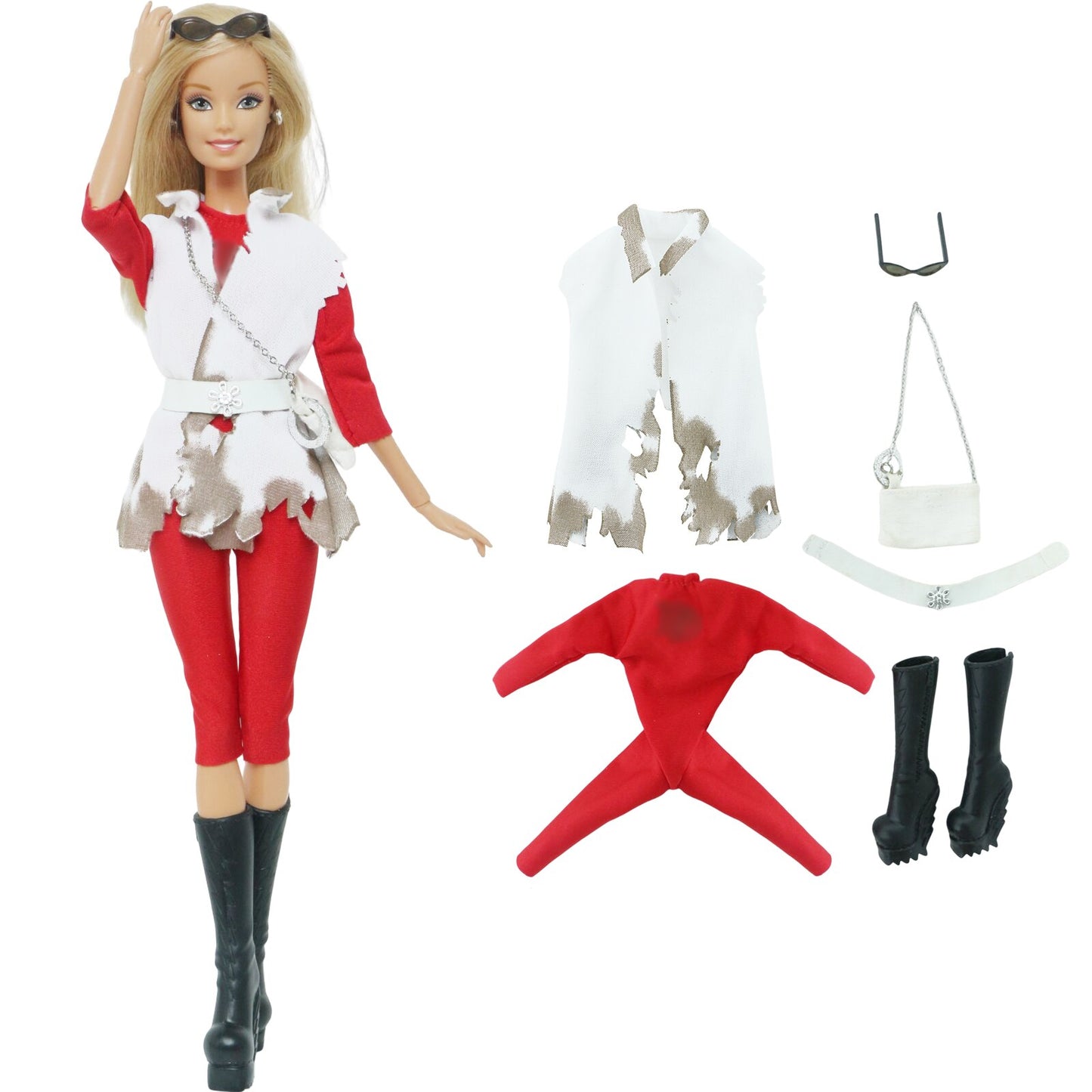 Lot Doll Outfit Playset Coat Dress Shirts Vest Shorts Trouser Blousers Bags Shoes Hat Cool Clothes for Barbie Doll Accessories