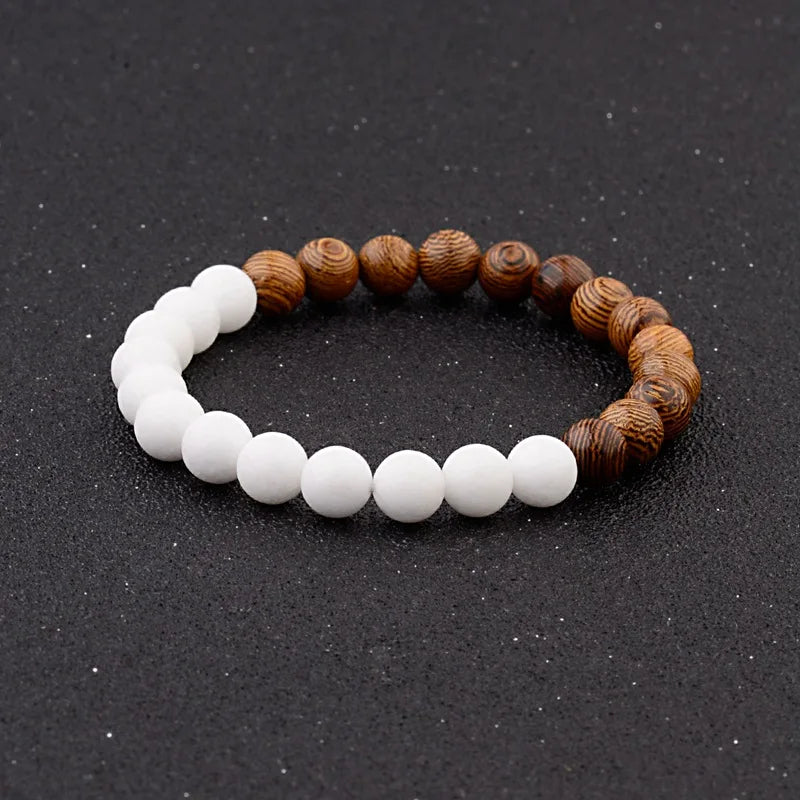 Men Bracelet Natural Moonstone Bead Tibetan Buddha Bracelet Chakra Lava Stone Diffuser Bracelets Men Jewelry