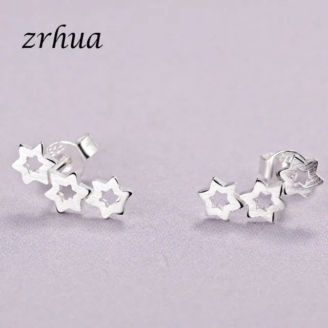 Newest 925 Sterling Silver Needle Women's Jewelry Cute Chic Stud Earrings for School Girls Kids Lady Birthday S925 Stamp
