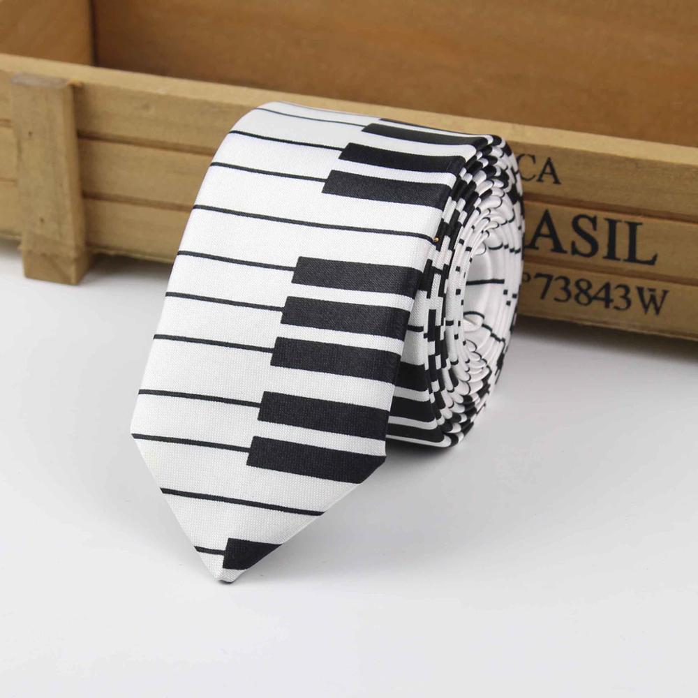 Men's Fashion Neckties Helloween Festival Christmas Tie Soft Designer Character Necktie Music Score Piano Guitar