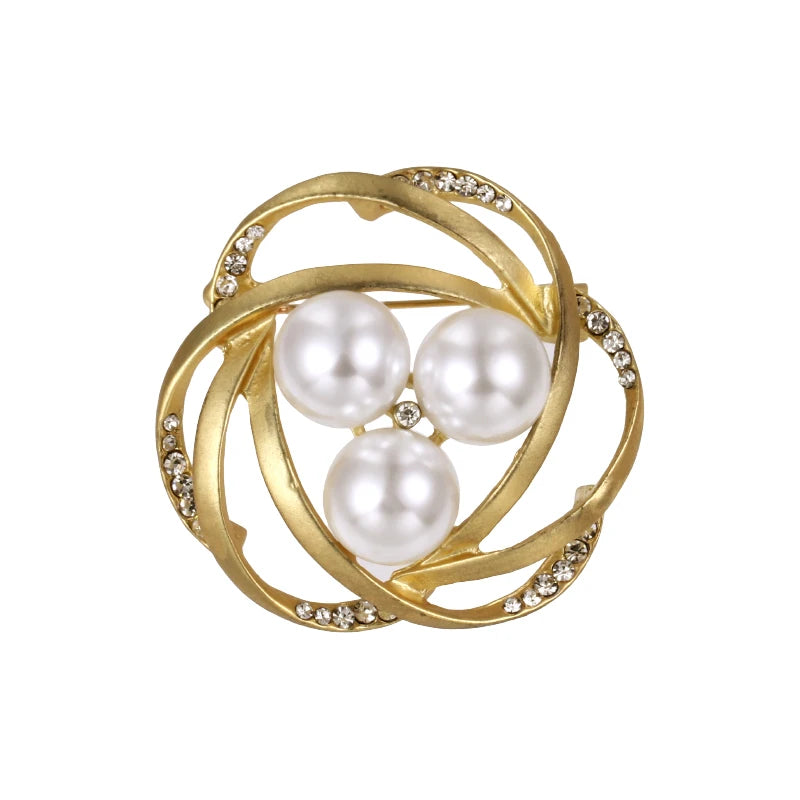 Factory Directly Crystal Diamante and Imitation Pearls Flower Jewelry Brooch Pins DIY Wedding Bouquets Брошь Декор