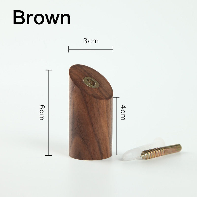 Natural Wood Clothes Hanger Wall Mounted Coat Hook Decorative Key Holder Hat Sca