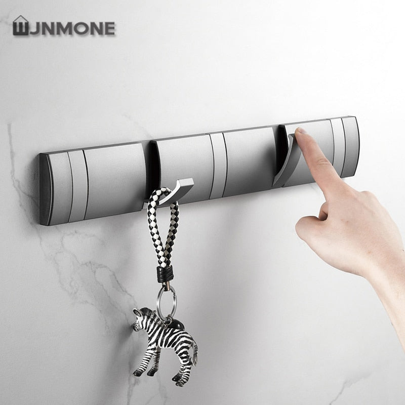 Black Golden Robe Hooks Folding Towel Hanger Nail Installation Wall Hooks C