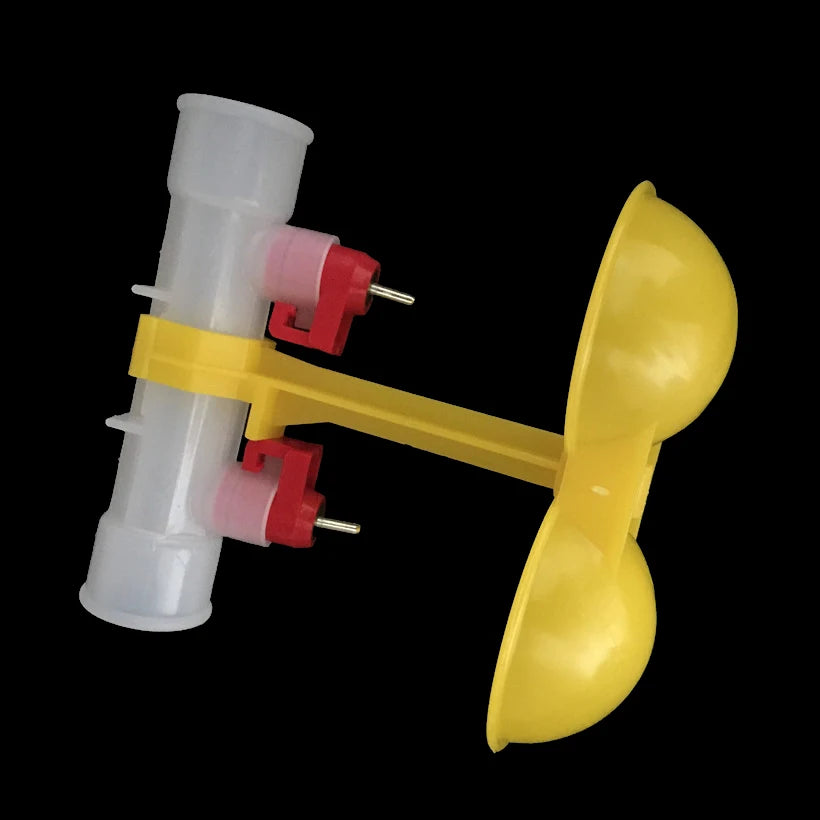 Chicken Waterer Double Nipple Drinker Mouth Drinking Hanging Cups Chicken Feeder Farming Equipment 10pcs