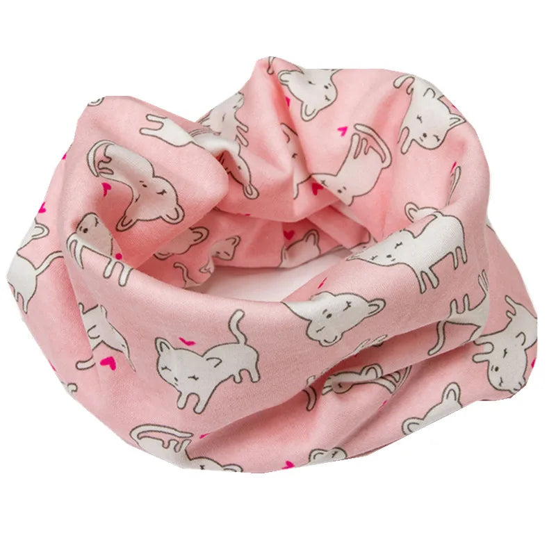 New Autumn Winter Girls Cotton Scarf Kids Scarf Bibs LIC Boys Girls Scarves Lovely Kids Collar Children Bufandas O Ring Scarf