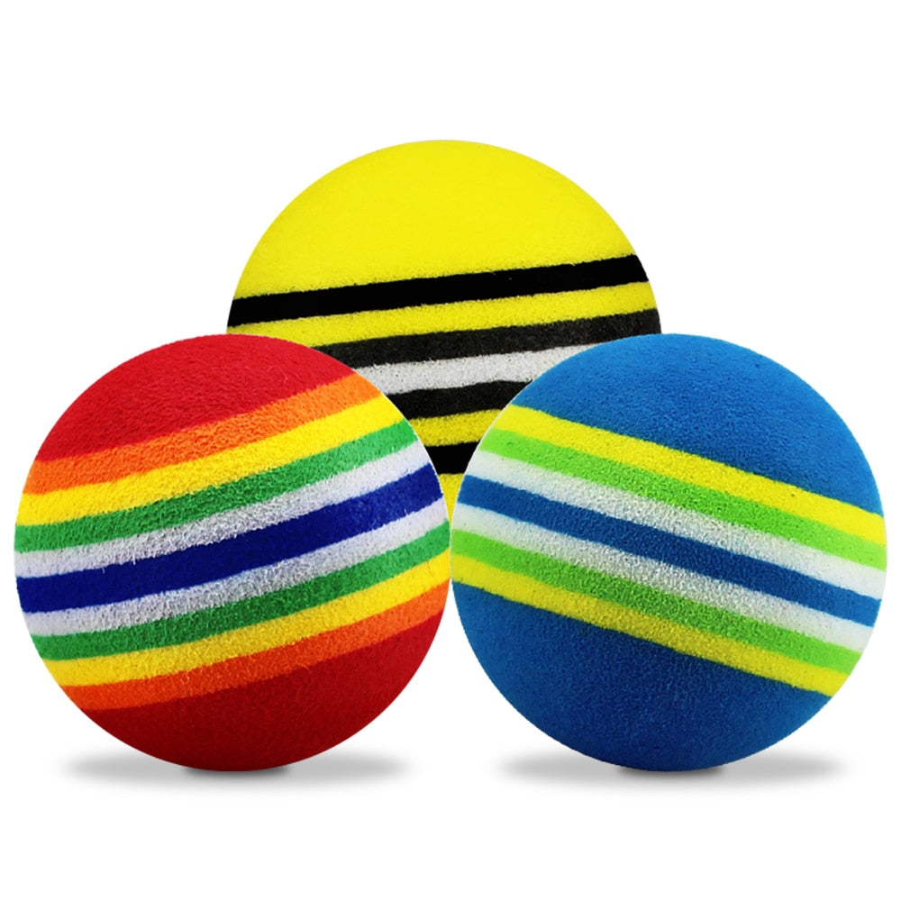 50pcs/Bag Rainbow Color Golf Training Foam Balls Golf Swing Indoor Training Aids Practice Sponge Foam Balls