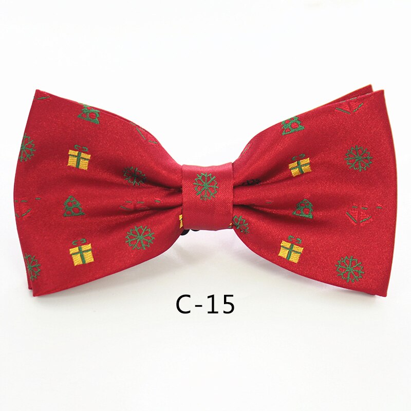 JEMYGINS Christmas Bow Ties for Mens Shirt Snowflake Christmas Tree Pattern Men Silk Bow Tie Christmas