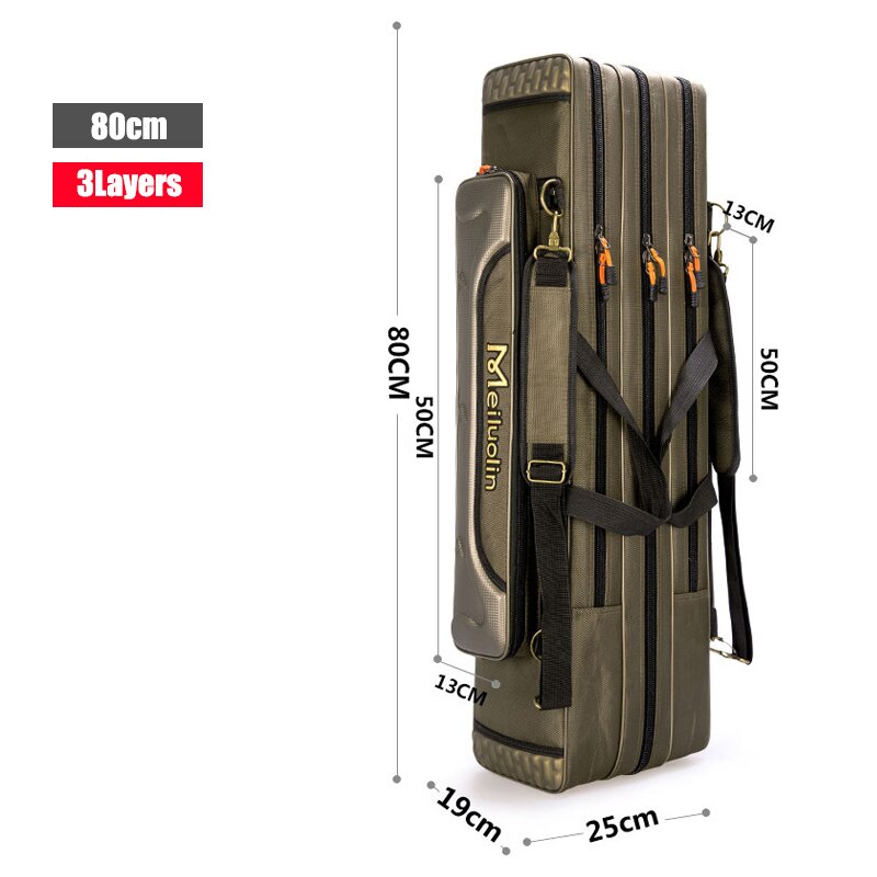 80cm 110cm 120cm Thick Oxford Fishing Bags Foldable Fishing Rod Fishing Pole Tools Storage Bag Large Capacity Pesca Bag XA114G