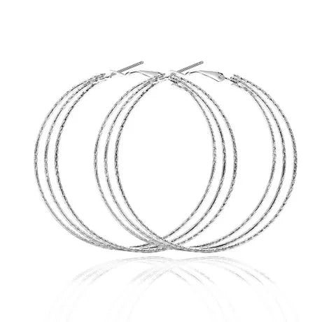 New Trendy 925 Sterling Silver Simple 3.5cm/5cm Circle Round Hoop Earring for Woman Fine Jewelry