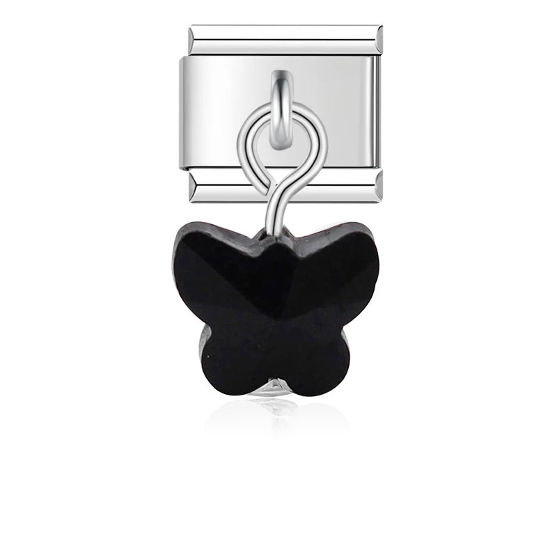 Hapiship 9mm Width New Original Daisy I Love You Heart Flower Italian Charm Fit Bracelet Stainless Steel Jewelry Making DJ047