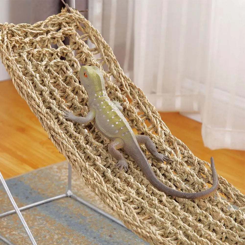 Seaweed Lizard Hammock Swing Pet Lounger Reptile Toy Hanging Bed Mat Small Hermit Crabs Geckos Bed Mats Pet Reptile Accessories
