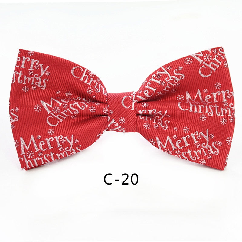 JEMYGINS Christmas Bow Ties for Mens Shirt Snowflake Christmas Tree Pattern Men Silk Bow Tie Christmas
