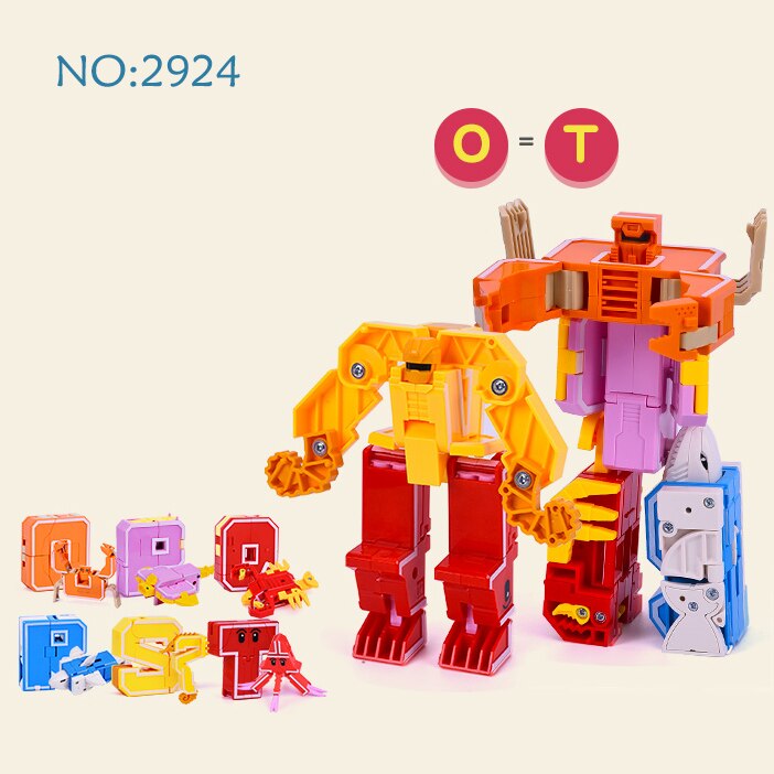 15PCS Assembling Building Blocks Educational Action Figure Transformation Number Robot Deformation Toys for Children