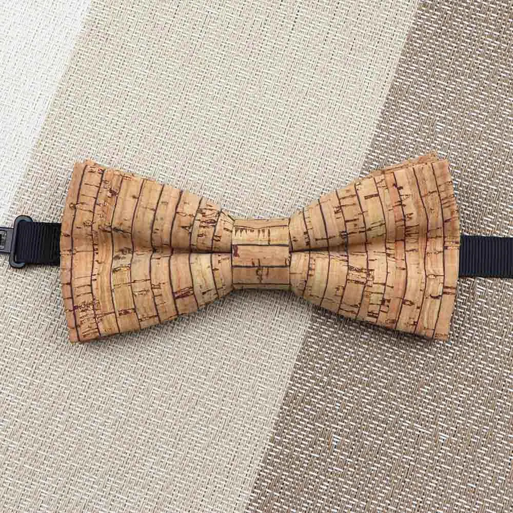 Fashion New Cork Wood Kids Bow Ties Novelty Handmade Fancy Bowtie Adjustable Butterfly Party School Children Accessories