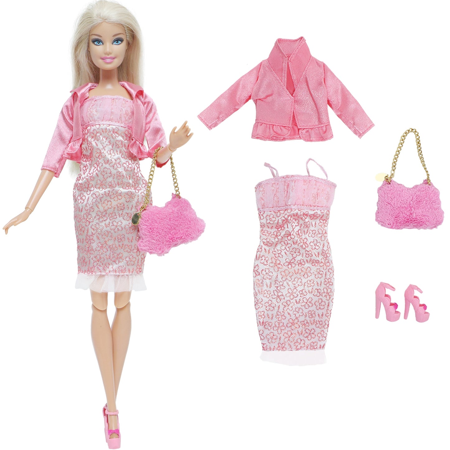 Lot Doll Outfit Playset Coat Dress Shirts Vest Shorts Trouser Blousers Bags Shoes Hat Cool Clothes for Barbie Doll Accessories