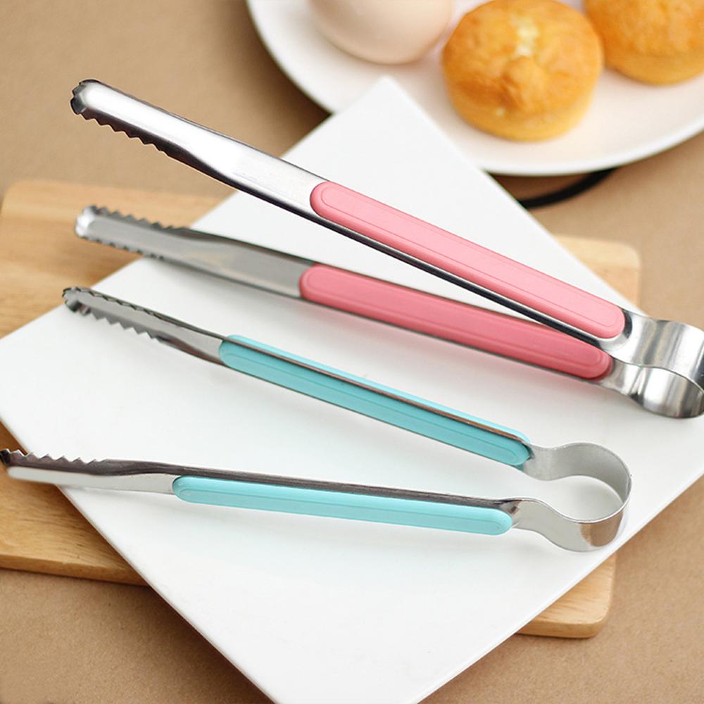 Stainless Steel BBQ Tongs Barbecue Grill Food Clip Ice Tong Meat Salad Toast Bread Clamp Kitchen Accessories Tools 25.5x1.8cm