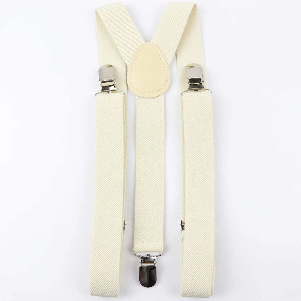 Solid Color Man's Belt Men Women Suspenders Polyester Y-Back Braces Adjustable Elastic