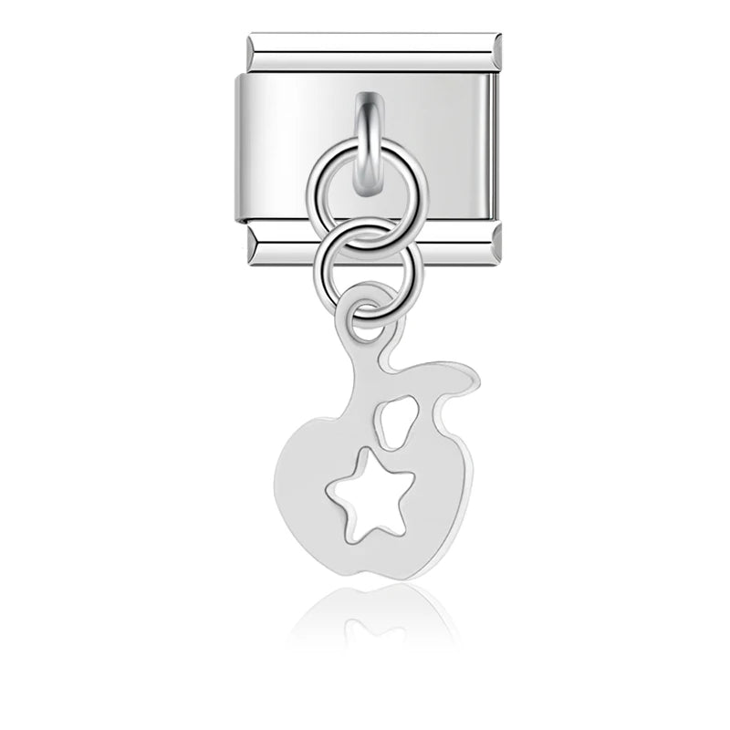 Hapiship 9mm Width New Original Daisy I Love You Heart Flower Italian Charm Fit Bracelet Stainless Steel Jewelry Making DJ047