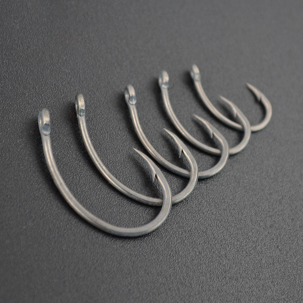 100pcs Coating High Carbon Barbed Hooks Stainless Steel Carp Fishing Hooks Pack With Box 8011