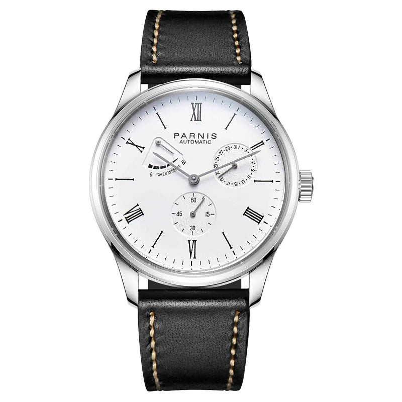 Fashion Luxury Parnis 41.5MM Power Reserve Automatic Mechanical Self Winding Men Watches Mekanik Kol Saati Relogio Automatico